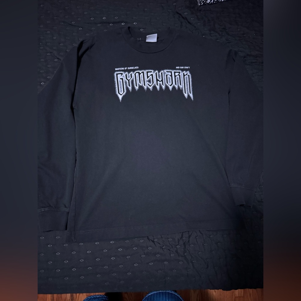 Gymshark Black Long Sleeve Tee with White Graphic
